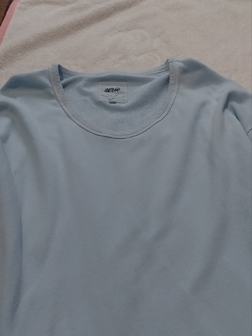 6 for $10 M&M aerie Powder Blue Crewneck Sweatshirt - Picture 4 of 6